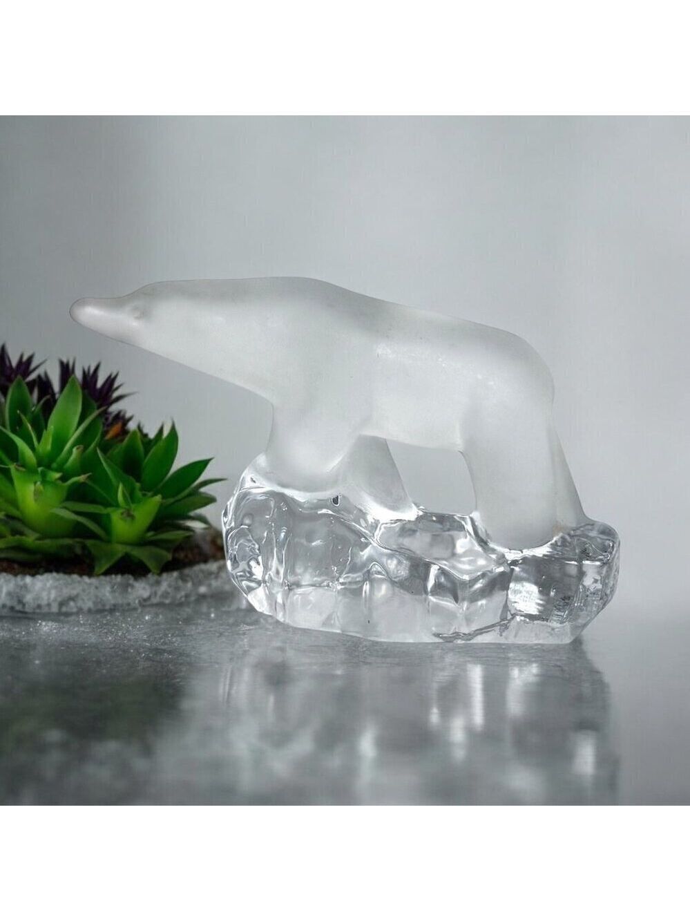 Reijmyre Crystal Polar Bear Iceberg Frosted Mid Century